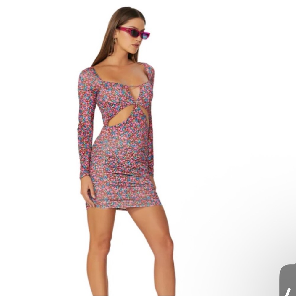 NWT AFRM Corinne Mini Dress Red Ditsy Size Medium